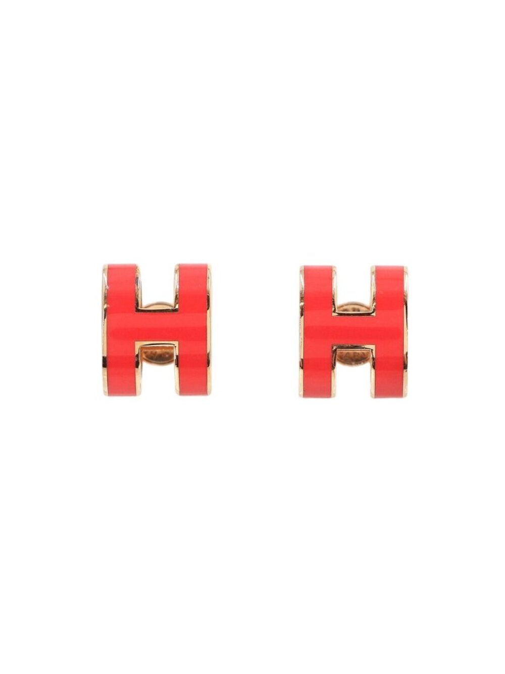 Hermes Pop H Earrings Rose Gold